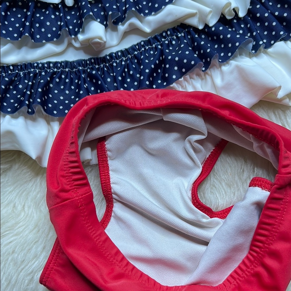 Isobella & Chloe Blue and Red Ruffle Bikini - Picture 10 of 10